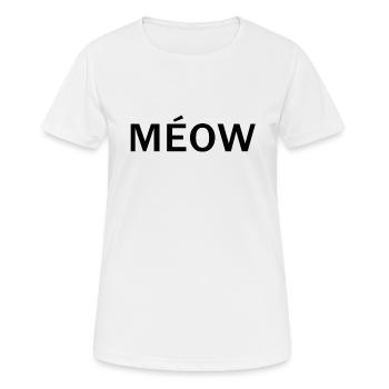 Meow Feline French Couture Typography - Frauen T-Shirt atmungsaktiv - Weiß - Vorne - AI Model Female 172 dark (172cm)