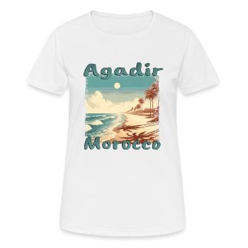 Agadir Maroc Mers du Sud Méditerranée Vacances Afrique du Nord - T-shirt respirant Femme - blanc - Devant - AI Model Female 172 dark (172cm)