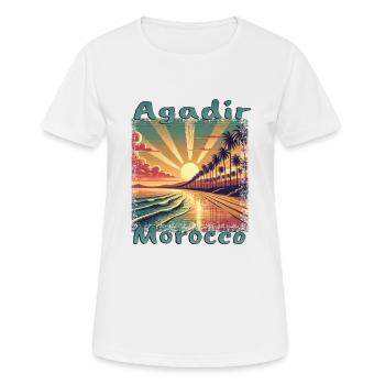 Agadir Marokko Nordafrika Urlaub Südsee Mittelmeer - Frauen T-Shirt atmungsaktiv - Weiß - Vorne - AI Model Female 172 dark (172cm)