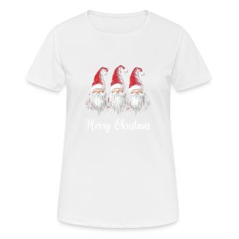 Drei Weihnachtszwerge mit Weihnachtsmützen Design - Frauen T-Shirt atmungsaktiv - Weiß - Vorne - AI Model Female 172 dark (172cm)