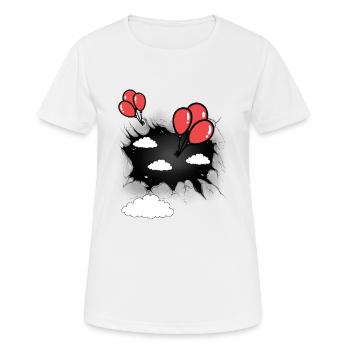 Nuages Nuage Ballons Célestes Ballon Vol - T-shirt respirant Femme - blanc - Devant - AI Model Female 172 dark (172cm)