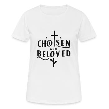 Auserwählt und geliebt - Frauen T-Shirt atmungsaktiv - Weiß - Vorne - AI Model Female 172 dark (172cm)