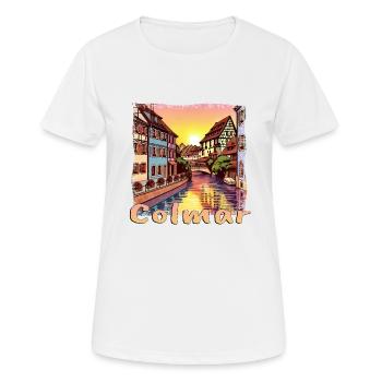 Colmar französische Hafenstadt Altstadt Altbau - Frauen T-Shirt atmungsaktiv - Weiß - Vorne - AI Model Female 172 dark (172cm)