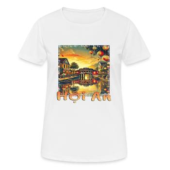 Hoi An Vietnam Altstadt Sonnenuntergang Grunge - Frauen T-Shirt atmungsaktiv - Weiß - Vorne - AI Model Female 172 dark (172cm)