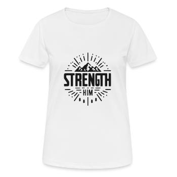 La force en lui - T-shirt respirant Femme - blanc - Devant - AI Model Female 172 dark (172cm)