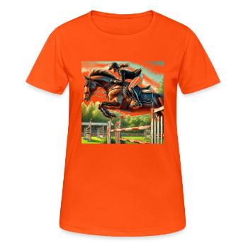 Show Jumper - Women's Breathable T-Shirt - neon orange - Front - AI Model Female 172 dark (172cm)