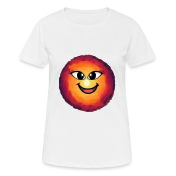 Soleil Visage Lever du soleil Ensoleillé Soleil - T-shirt respirant Femme - blanc - Devant - AI Model Female 172 dark (172cm)