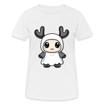 Elch Halloween Lustig Geist - Frauen T-Shirt atmungsaktiv - Weiß - Vorne - AI Model Female 172 dark (172cm)