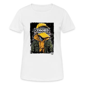 Streetwear hoodie censored duck - Women's Breathable T-Shirt - white - Front - AI Model Female 172 dark (172cm)