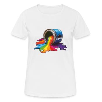 FARBDOSE FARBE - Frauen T-Shirt atmungsaktiv - Weiß - Vorne - AI Model Female 172 dark (172cm)