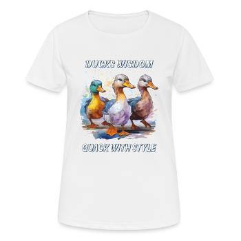 DUCKS WISDOM QUACK WITH STYLE - Women's Breathable T-Shirt - white - Front - AI Model Female 172 dark (172cm)