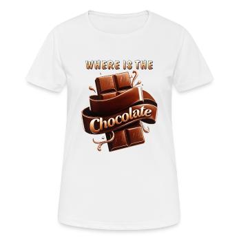 WHERE IS THE CHOCOLATE - Women's Breathable T-Shirt - white - Front - AI Model Female 172 dark (172cm)