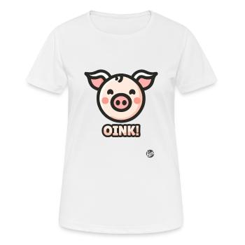 Petit cochon le cochon Oink - T-shirt respirant Femme - blanc - Devant - AI Model Female 172 dark (172cm)