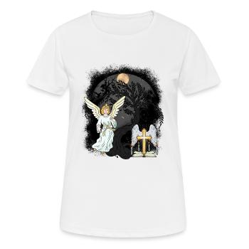 Ange Mystique Croix Croix Crucifix Spirituel - T-shirt respirant Femme - blanc - Devant - AI Model Female 172 dark (172cm)