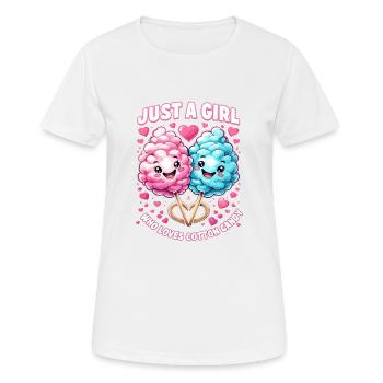 Juste une fille qui aime la barbe à papa - T-shirt respirant Femme - blanc - Devant - AI Model Female 172 dark (172cm)