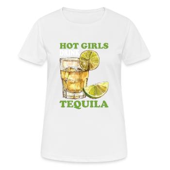 Hot Girls Drink Tequila - Frauen T-Shirt atmungsaktiv - Weiß - Vorne - AI Model Female 172 dark (172cm)