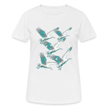 Maritim Möwe Möwen Seevögel - Frauen T-Shirt atmungsaktiv - Weiß - Vorne - AI Model Female 172 dark (172cm)