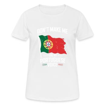 Portuguese Voice - Women's Breathable T-Shirt - white - Front - AI Model Female 172 dark (172cm)