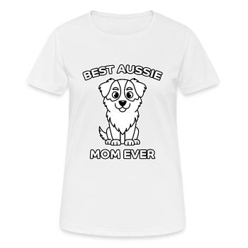 Australian Shepherd Mom Funny Aussie Gift - Women's Breathable T-Shirt - white - Front - AI Model Female 172 dark (172cm)