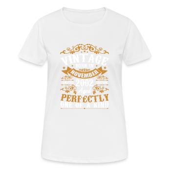 Vintage November 2002 Anniversary November 2002 - Women's Breathable T-Shirt - white - Front - AI Model Female 172 dark (172cm)