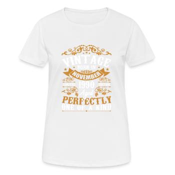 Vintage November 1990 Anniversary November 1990 - Women's Breathable T-Shirt - white - Front - AI Model Female 172 dark (172cm)