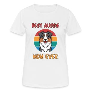 Australian Shepherd Mom Funny Aussie Gift - Women's Breathable T-Shirt - white - Front - AI Model Female 172 dark (172cm)