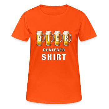 BEER CONNOISSEUR SHIRT - Women's Breathable T-Shirt - neon orange - Front - AI Model Female 172 dark (172cm)