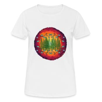 Forêt Nature Épicéa Conifères Forêt Arbres Arbre - T-shirt respirant Femme - blanc - Devant - AI Model Female 172 dark (172cm)