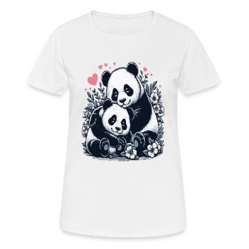 Panda mom and child design gift - Women's Breathable T-Shirt - white - Front - AI Model Female 172 dark (172cm)
