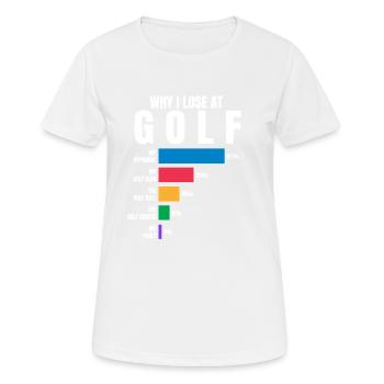 Why I lose at Golf - Women's Breathable T-Shirt - white - Front - AI Model Female 172 dark (172cm)
