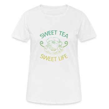 Thé sucré Sweet Life - T-shirt respirant Femme - blanc - Devant - AI Model Female 172 dark (172cm)