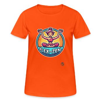 Flexe le Zen, Yoga - T-shirt respirant Femme - orange néon - Devant - AI Model Female 172 dark (172cm)