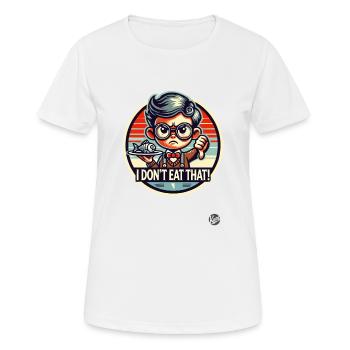 Garçon avec des lunettes et un plat à poisson : pouces vers le bas - T-shirt respirant Femme - blanc - Devant - AI Model Female 172 dark (172cm)