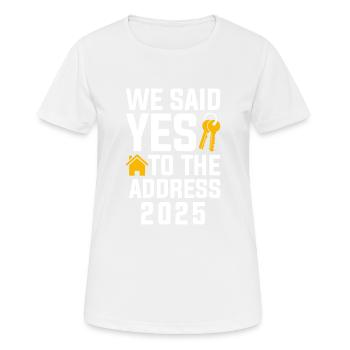Nous avons dit à l’adresse 2025 - T-shirt respirant Femme - blanc - Devant - AI Model Female 172 dark (172cm)