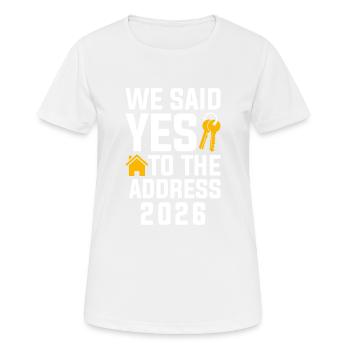 Nous avons dit à l’adresse 2026 - T-shirt respirant Femme - blanc - Devant - AI Model Female 172 dark (172cm)