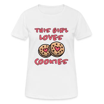 Cookies Disant Biscuits au Chocolat Cadeau de Cookie Drôle - T-shirt respirant Femme - blanc - Devant - AI Model Female 172 dark (172cm)