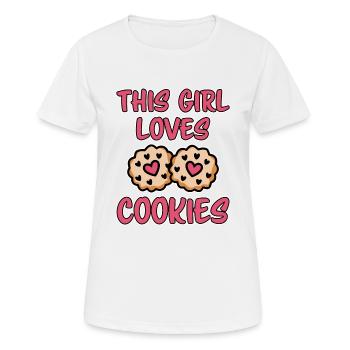Cookies Disant Biscuits au Chocolat Cadeau de Cookie Drôle - T-shirt respirant Femme - blanc - Devant - AI Model Female 172 dark (172cm)