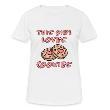 Cookies Disant Biscuits au Chocolat Cadeau de Cookie Drôle - T-shirt respirant Femme - blanc - Devant - AI Model Female 172 dark (172cm)