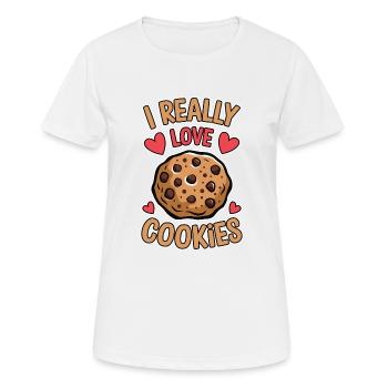 Cookies Saying Chocolate Cookies Funny Cookie Gift - Women's Breathable T-Shirt - white - Front - AI Model Female 172 dark (172cm)