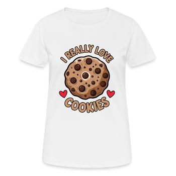 Cookies Saying Chocolate Cookies Funny Cookie Gift - Women's Breathable T-Shirt - white - Front - AI Model Female 172 dark (172cm)