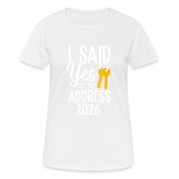 J’ai dit à l’adresse 2026 - T-shirt respirant Femme - blanc - Devant - AI Model Female 172 dark (172cm)