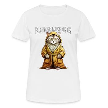 CAT BATHROBE FOLLOW MY INSTRUCTIONS - Women's Breathable T-Shirt - white - Front - AI Model Female 172 dark (172cm)