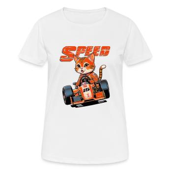 Fast Feline Racer Fast Feline - T-shirt respirant Femme - blanc - Devant - AI Model Female 172 dark (172cm)