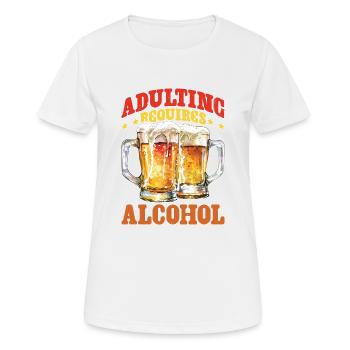 Adulting Requires Alcohol - Frauen T-Shirt atmungsaktiv - Weiß - Vorne - AI Model Female 172 dark (172cm)