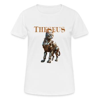 Automate Steampunk-Katze - Thésée Chat Steampunk - T-shirt respirant Femme - blanc - Devant - AI Model Female 172 dark (172cm)