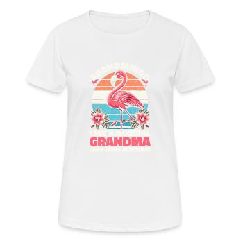 Grandmingo - Mamie style flamant rose, juste cool ! - T-shirt respirant Femme - blanc - Devant - AI Model Female 172 dark (172cm)