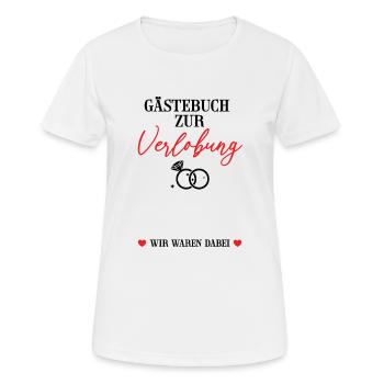 Gästebuch Verlobung Gästeliste Hochzeit Ehe Heirat - Frauen T-Shirt atmungsaktiv - Weiß - Vorne - AI Model Female 172 dark (172cm)