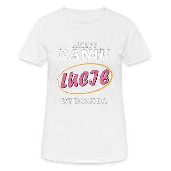 PAS DE PANIQUE LUCIE - T-shirt respirant Femme - blanc - Devant - AI Model Female 172 dark (172cm)