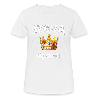 STELLA THE QUEEN - Frauen T-Shirt atmungsaktiv - Weiß - Vorne - AI Model Female 172 dark (172cm)