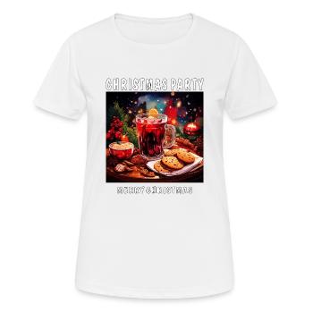 CHRISTMAS PARTY MERRY CHRISTMAS - Frauen T-Shirt atmungsaktiv - Weiß - Vorne - AI Model Female 172 dark (172cm)